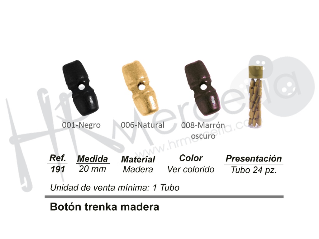 Boton trenka 20 mm madera 191
