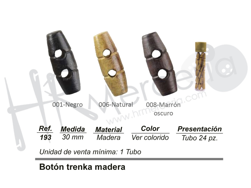 Boton trenka 30 mm madera 193