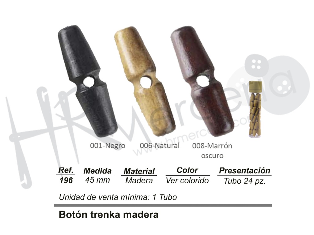 Boton trenka 45 mm madera 196