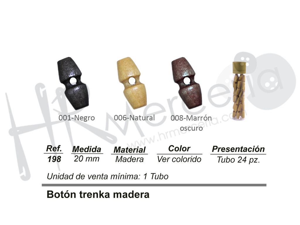 Boton trenka 20 mm madera 198