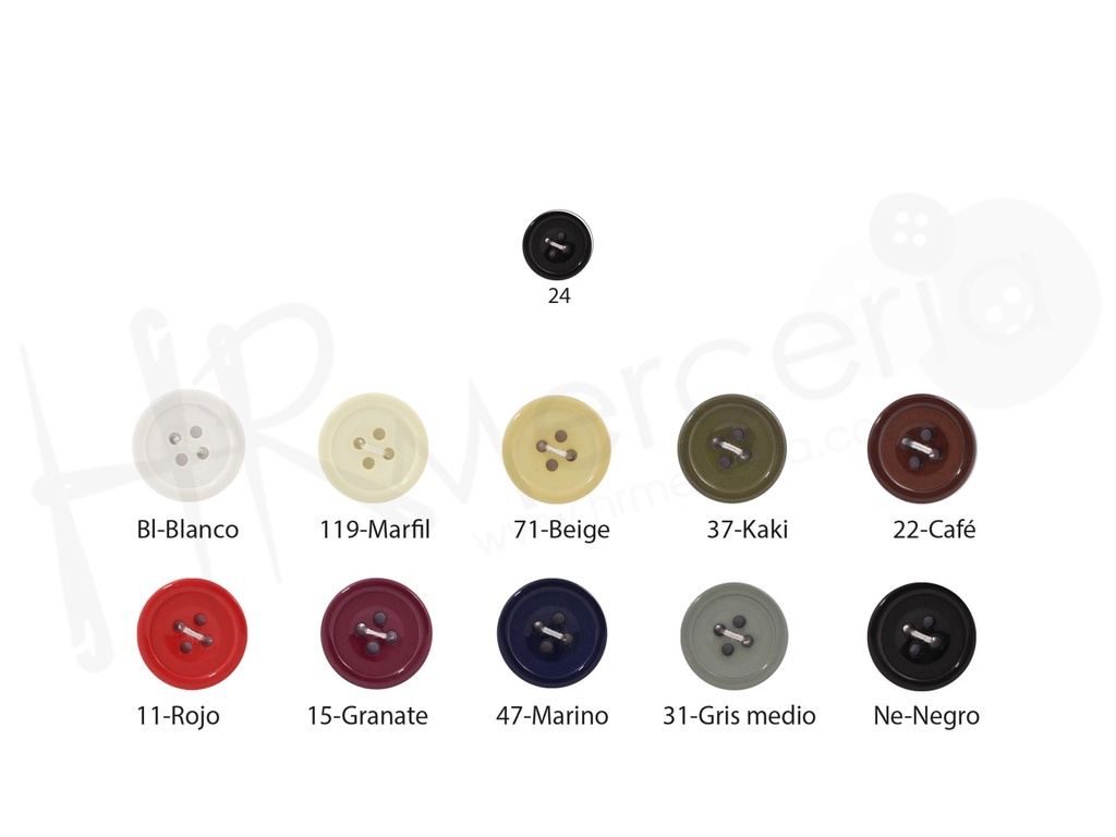 Boton nylon red aro brillo 669 talla 24