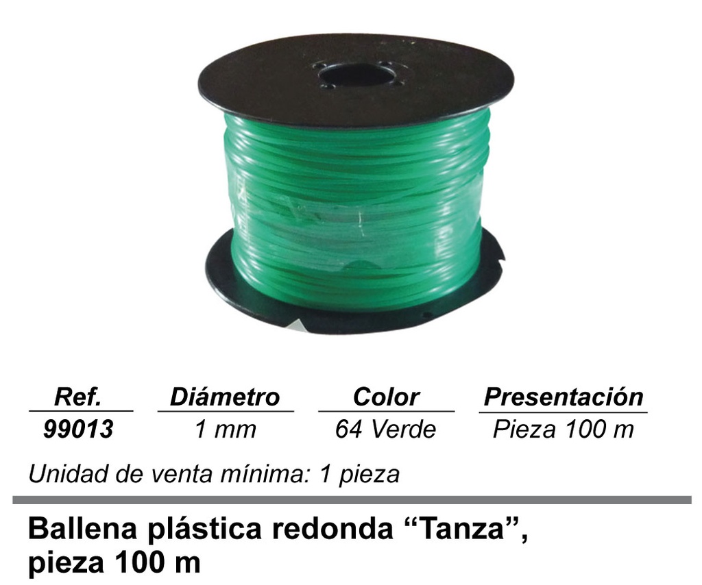 Ballena plastica redonda 1 mm pack 100 m