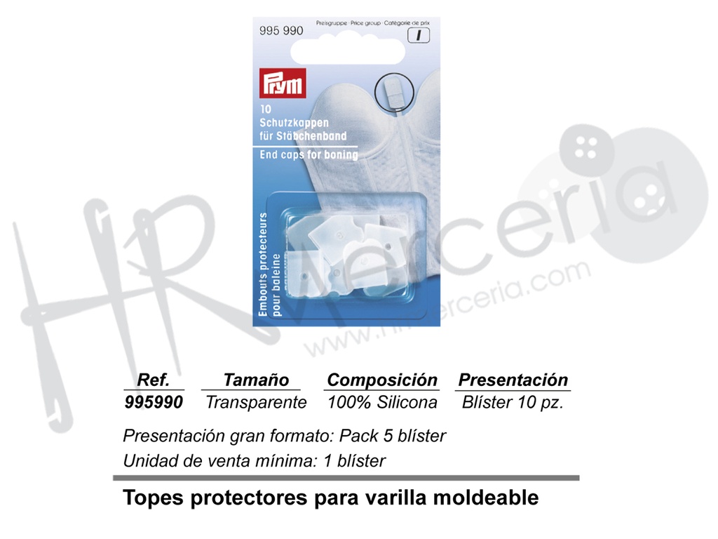 Topes protectores varillas Prym pack 10 pz