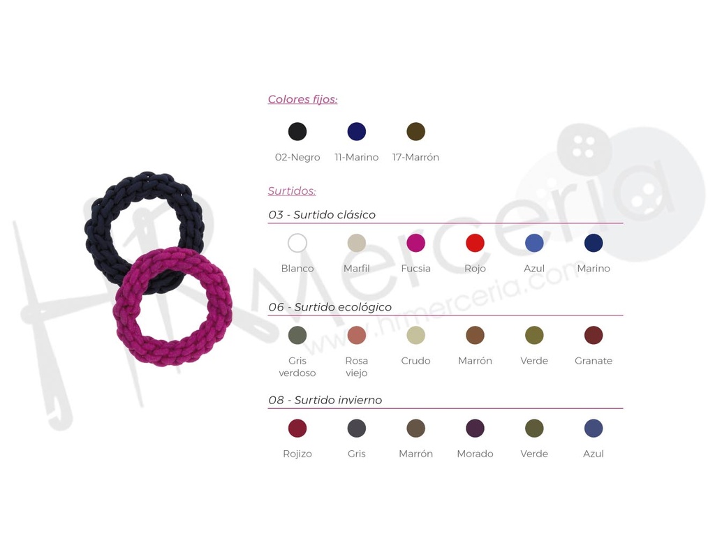 Goma elastica trenza pack 24 unid