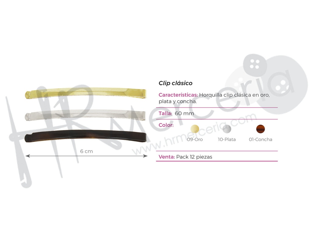 Clip clasico 30001 pack 12 pz