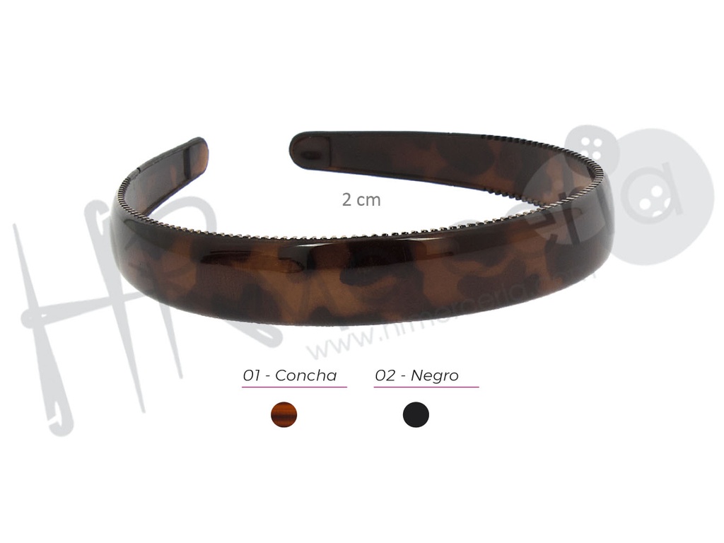 Diadema pasta 2 cm 70018 pack 12 pz.
