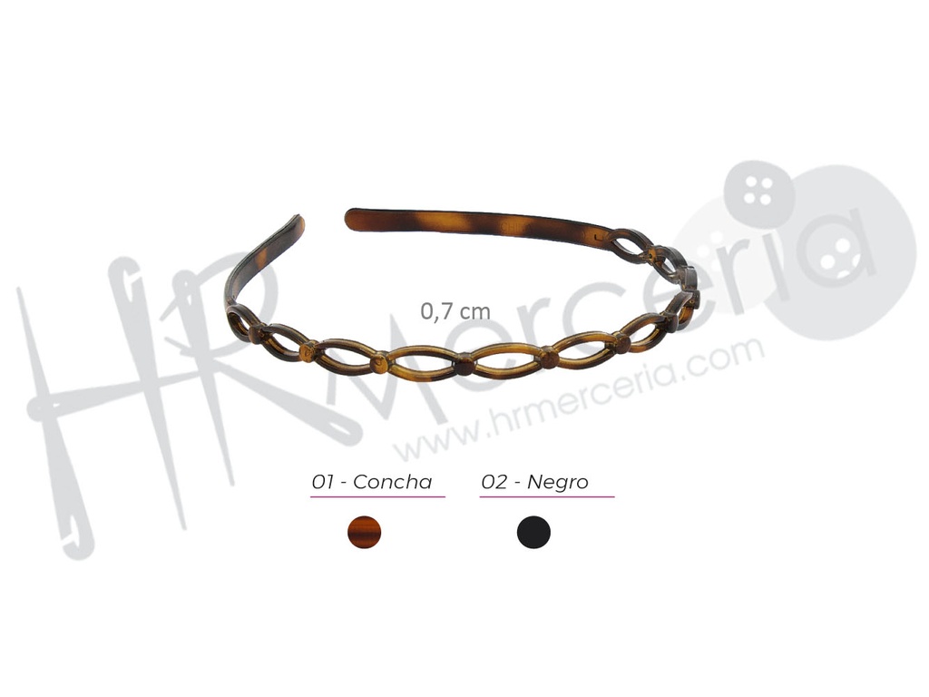 Diadema oval 70021 pack 12 pz.