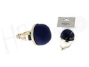 Alfiletero brazalete metalico bola terciopelo azul