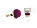 Alfiletero brazalete metalico bola terciopelo morado