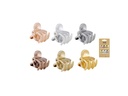 Pinza pulpo 1.5 cm. Metalizada. Pack 6 blister 6 ud.