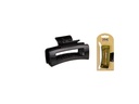 Pinza rectangular 7 cm. Negro. 6 uds.