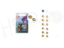 Botones revestible 15 mm dorado 6pz + herramienta